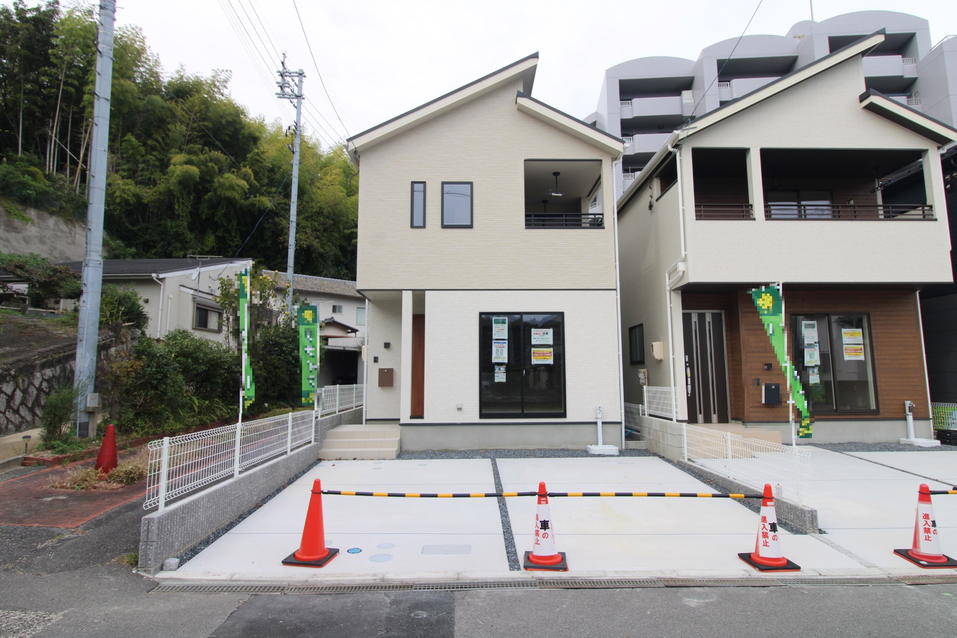 前面道路から見た外観