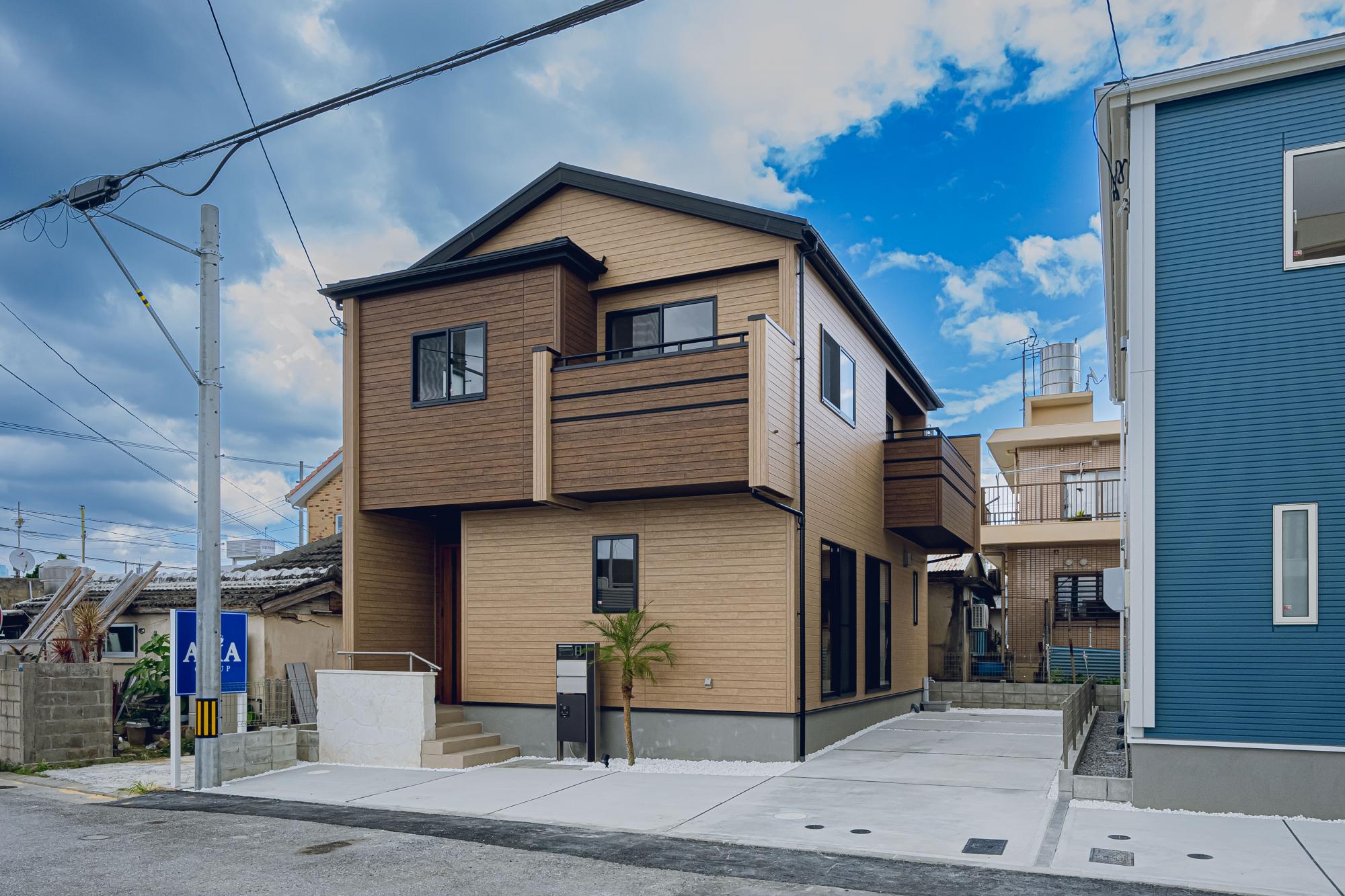 1号棟外観:【地震に強い家】　東栄住宅の耐震は、数百年に一度の地震に耐える力(建築基準法)の1.5倍の力に対しても耐えうる家です!