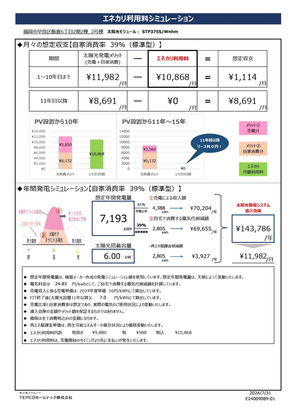 太陽光シュミレーション　②号棟