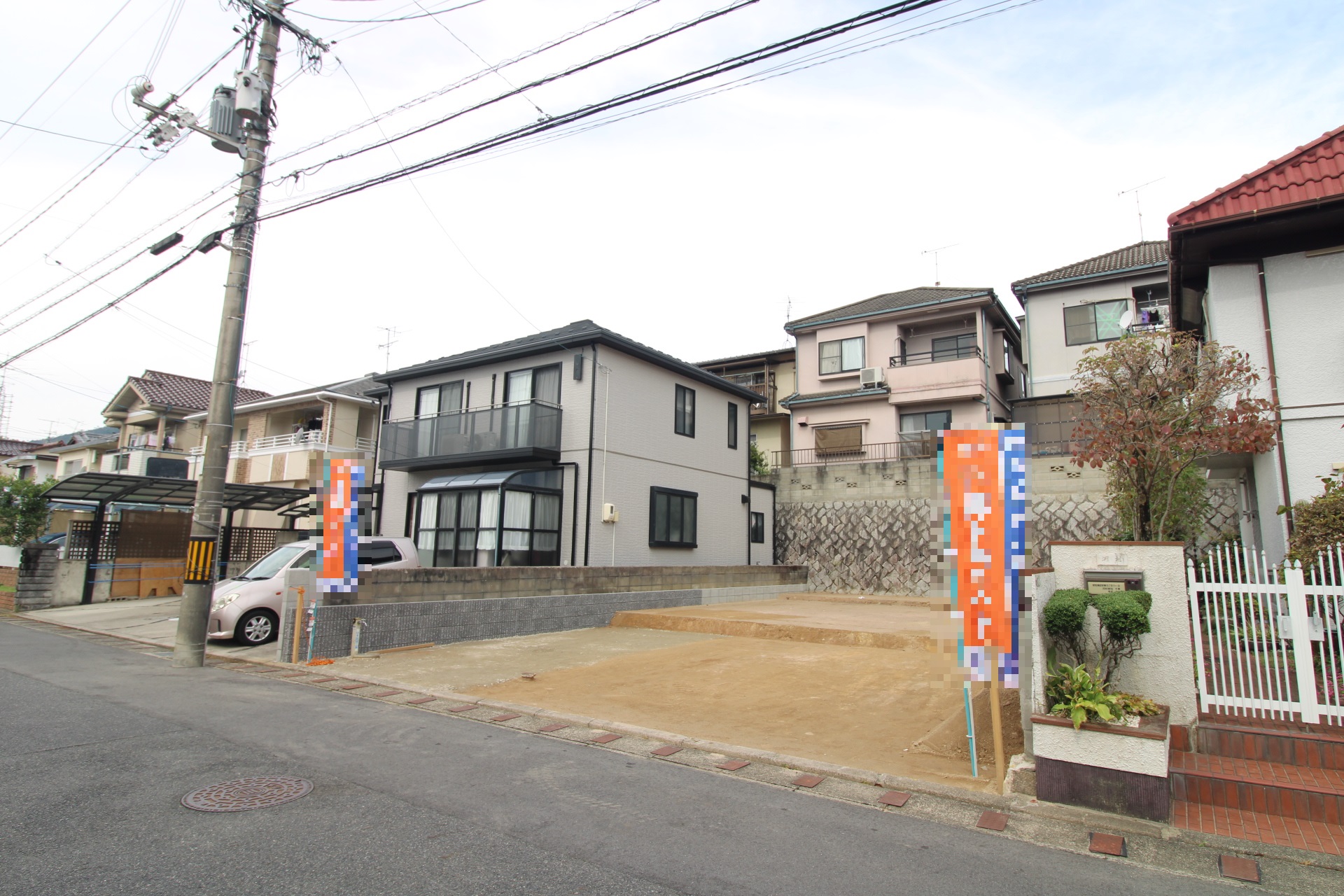 前面道路から見た宅地