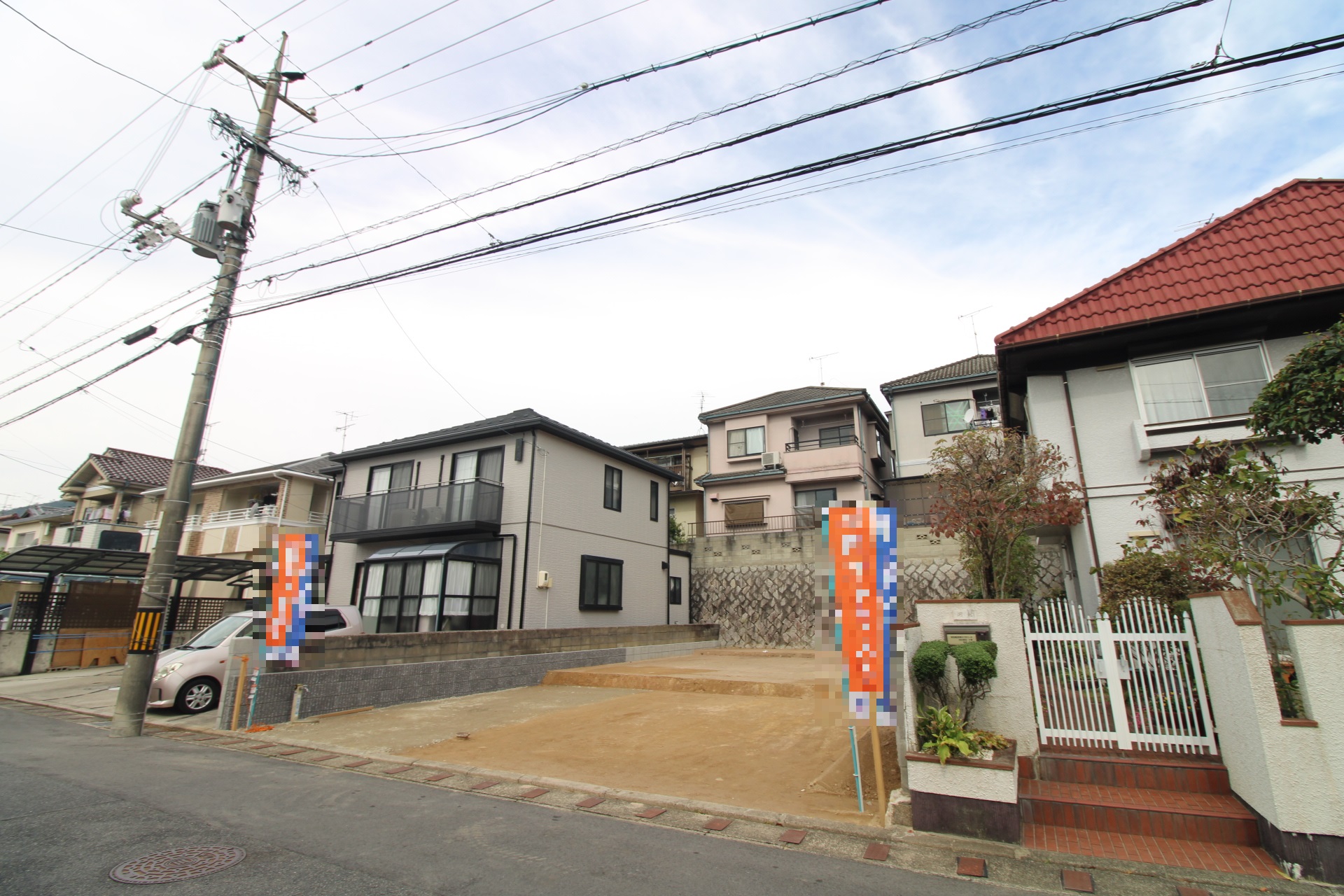 前面道路から見た宅地